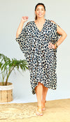 SADE NAVY ANIMAL PRINT KAFTANi