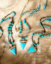 ALUNA TURQUOISE GOLD BEAD NECKLACE- LONG