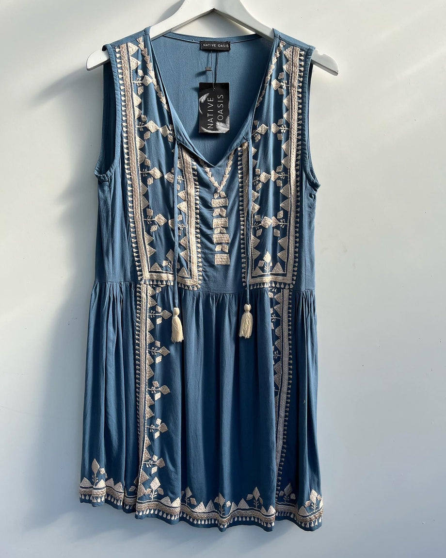 Oasis shop embroidered dress