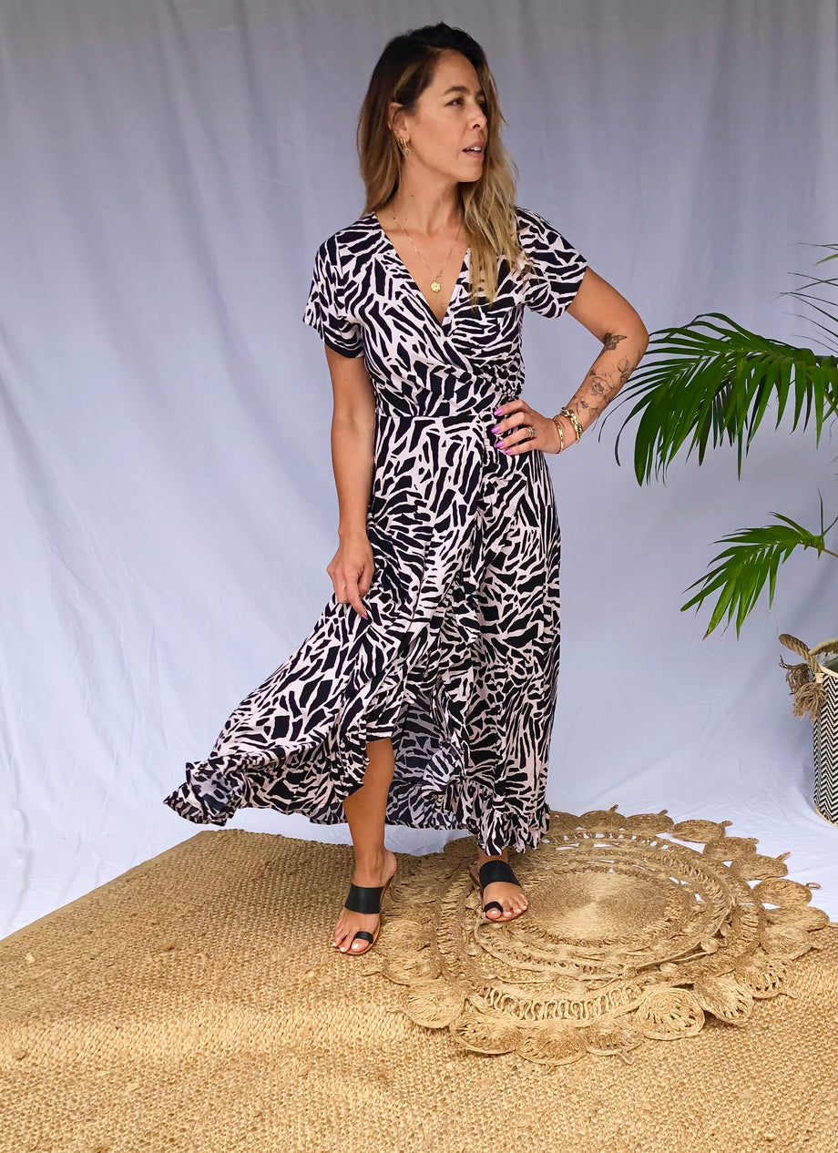 Oasis leopard hot sale wrap dress